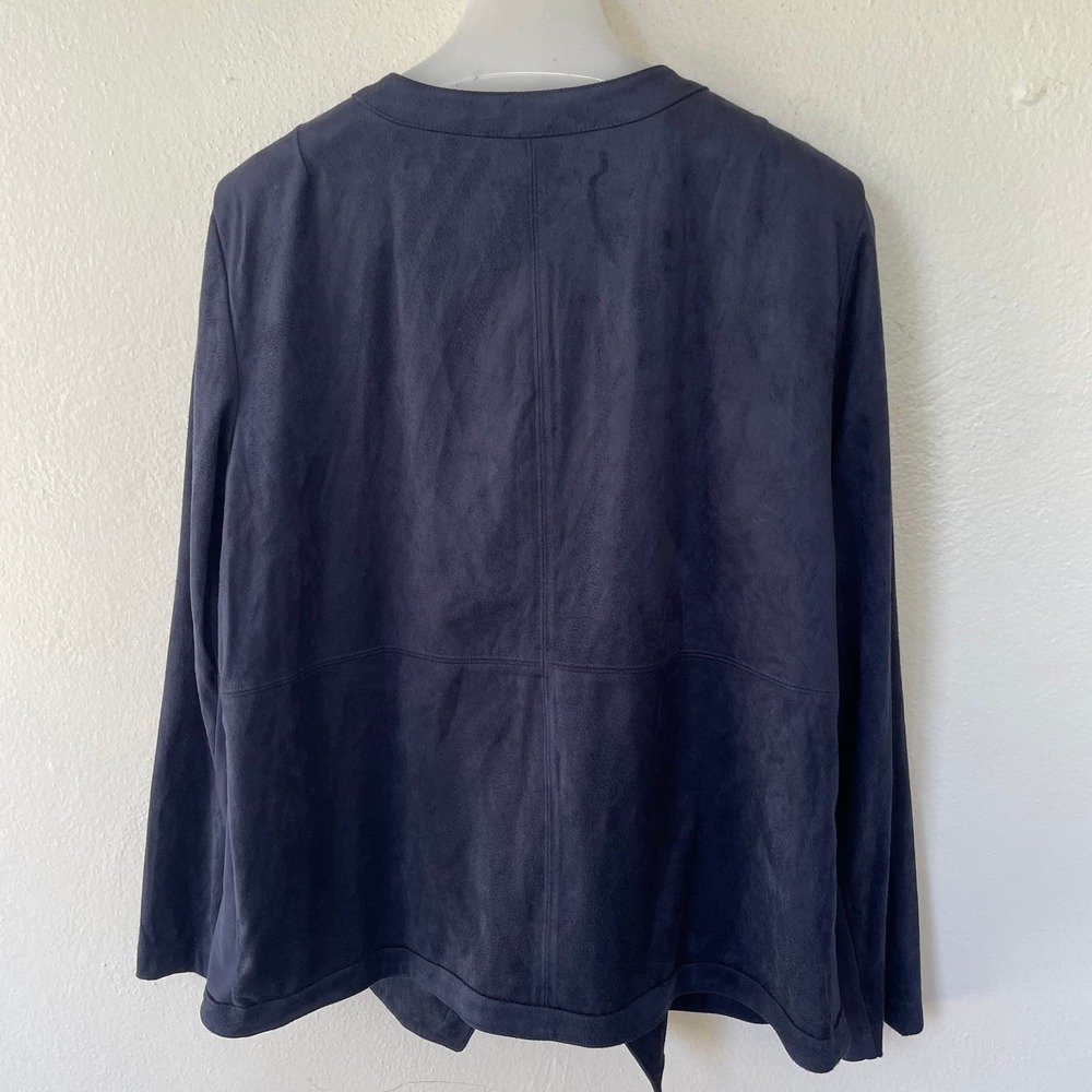 J. Jill Size L Navy Blue Super soft Faux suede jacket - Picture 5 of 11